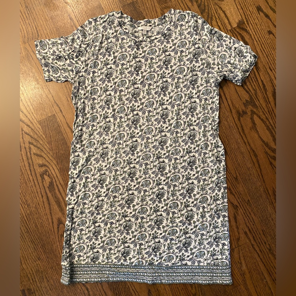 Lucky Brand Floral Print Knee-Length, Short Sleeve T-Shirt Dress